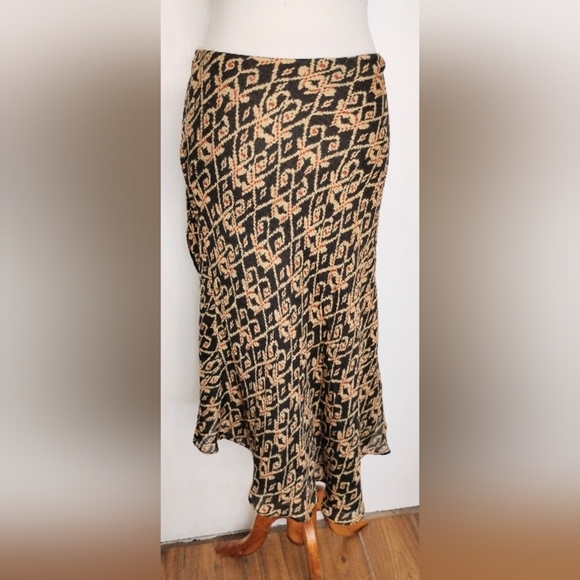 LAUREN SILK WOOL FAUX WRAP SKIRT - Picture 2 of 11